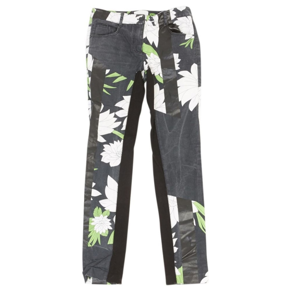 3.1 Phillip Lim Black White Floral Waxed Patchwork Skinny Jeans XS